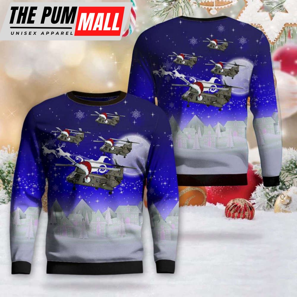 US Marine Corps CH-46F Sea Knight The PHROG Christmas Sweater 3D Gift For Christmas