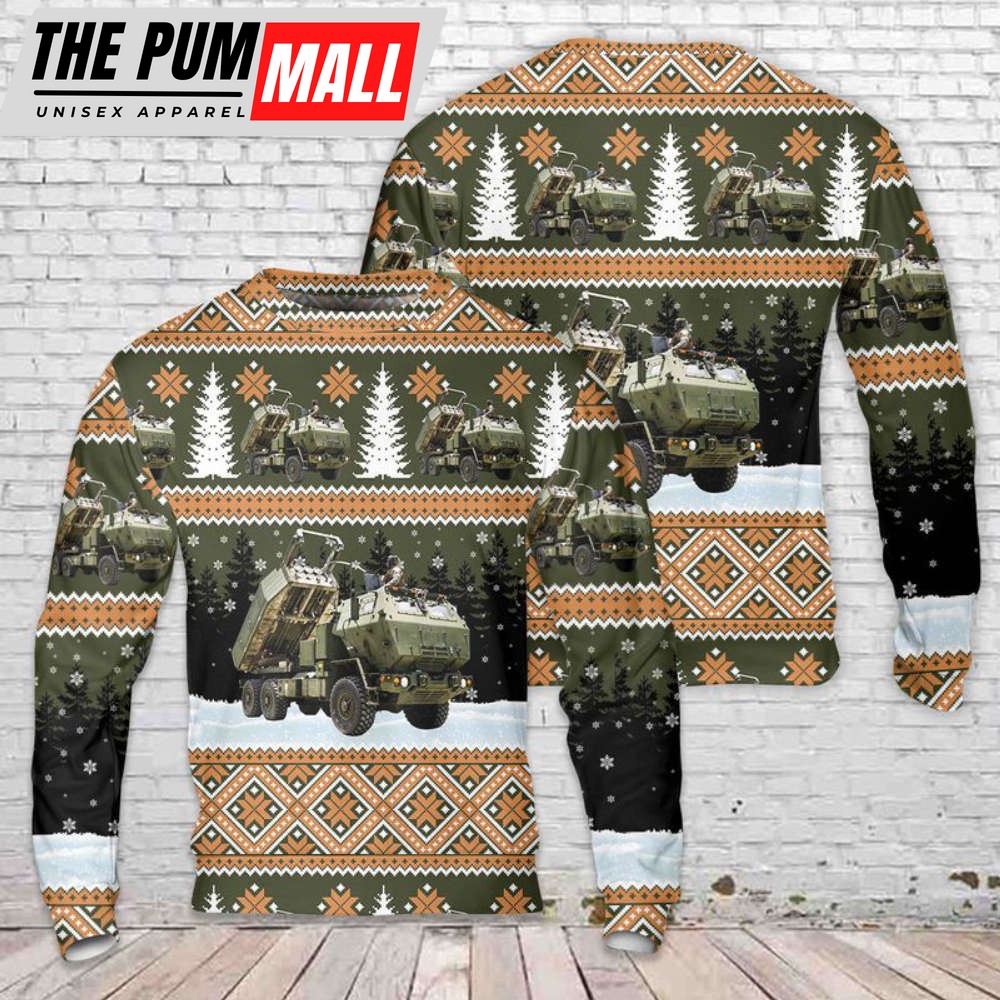U.S. Marine Corps High Mobility Artillery Rocket System M142 HIMARS Christmas Sweater Gift For Christmas