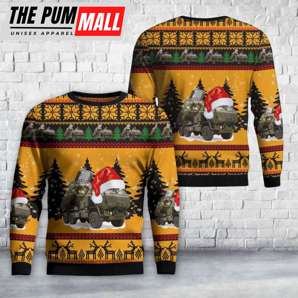 U.S. Marine Corps High Mobility Artillery Rocket System M142 HIMARS Christmas Sweater Gift For Chrismas