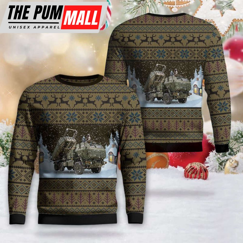 U.S. Marine Corps High Mobility Artillery Rocket System M142 HIMARS Christmas Sweater – Gift For Christmas Day
