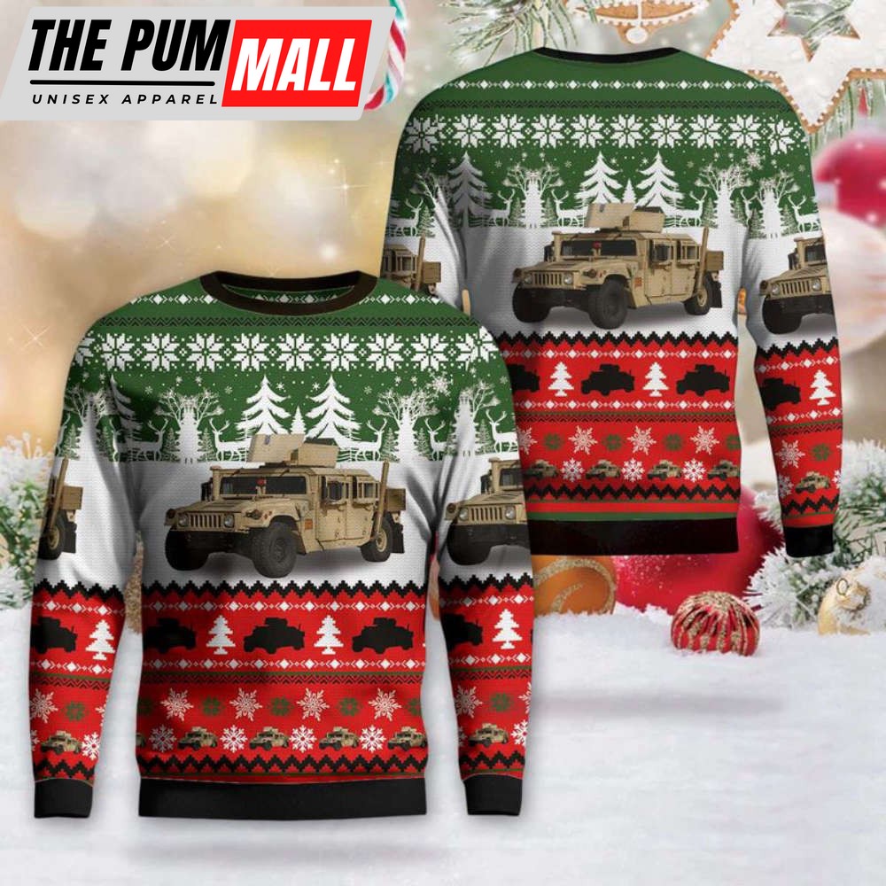 U.S. Marine Corps M1151A1 HMMWV Armament Carrier Christmas Sweater 3D Gift For Christmas