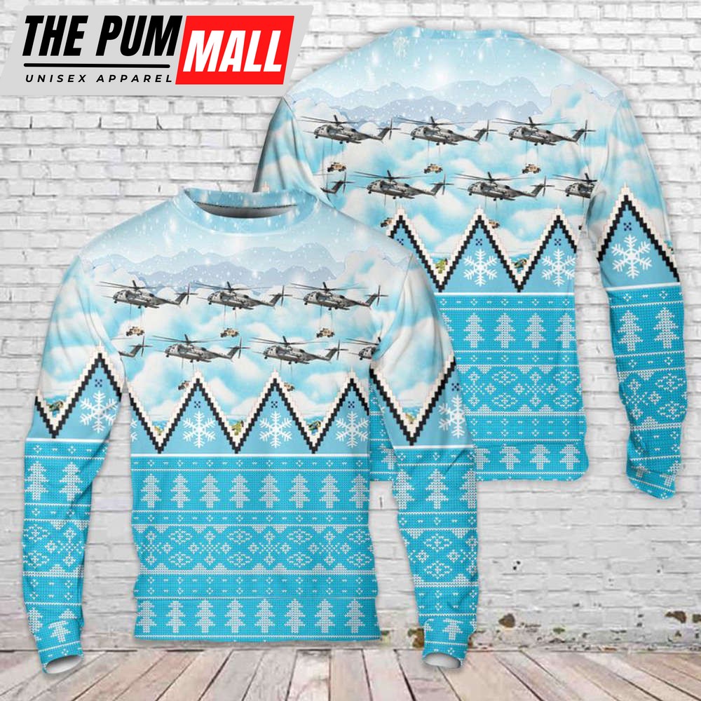 U.S. Marine Corps Sikorsky CH-53E Super Stallion (S-65E/80) Christmas Sweater Gift For Christmas