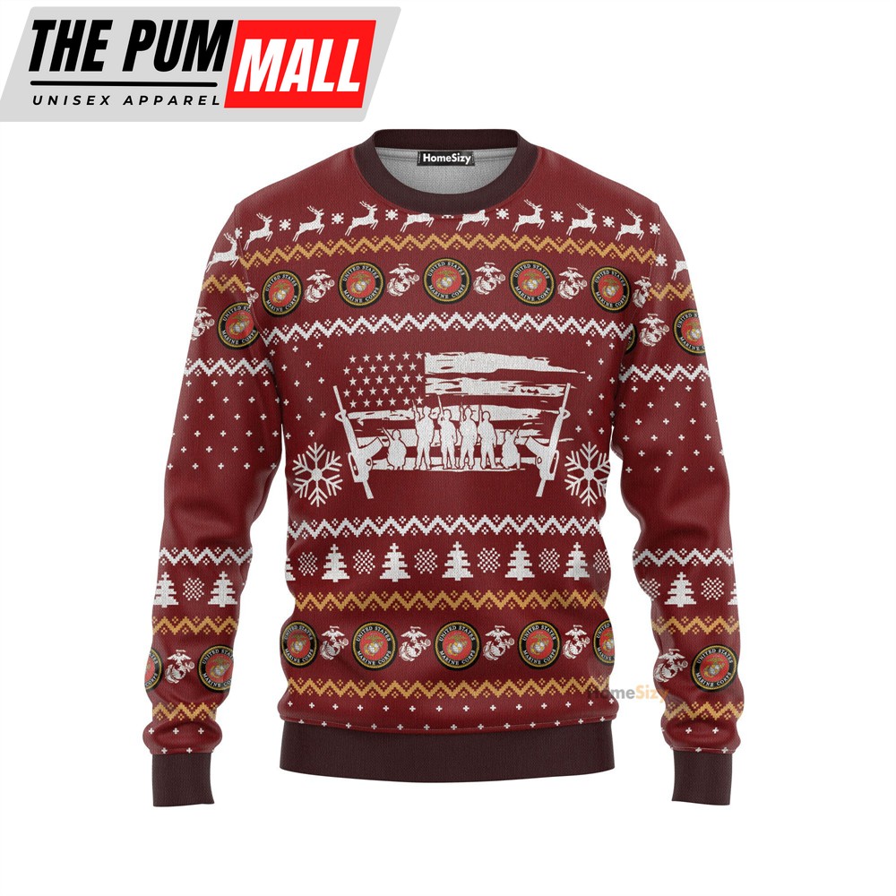 us-marine-corps-ugly-christmas-sweater-3d-printed-best-gift-for-xmas-adult-c1n6xeqb U.S Marine Corps Ugly Christmas Sweater 3D Printed Best Gift For Xmas Adult
