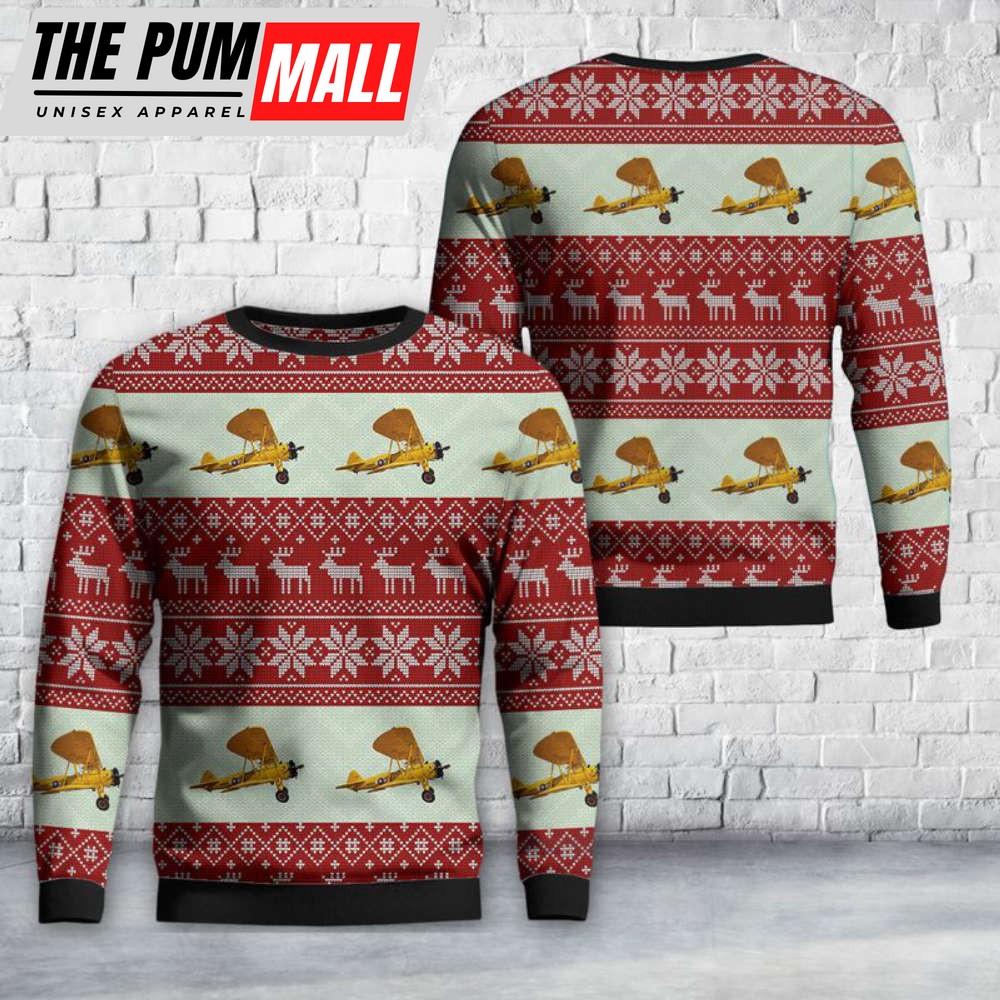 US Marines Boeing N2S-3 Stearman Christmas Sweater Gift For Christmas