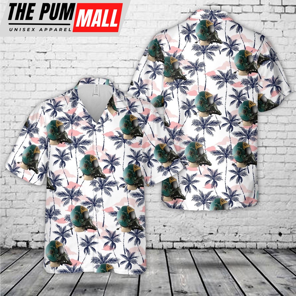 US Navy APH-6 custom of VA 27 Royal Maces with Oxygen Mask MS 22001 (Chameloon) Hawaiian Shirt