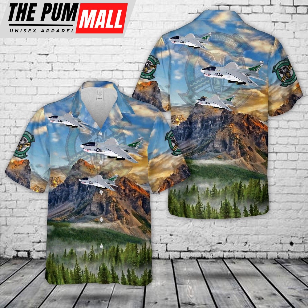 US Navy Attack Squadron 105 (ATKRON 105) VA-105 Gunslingers A-7e (1980) Corsair II Hawaiian Shirt