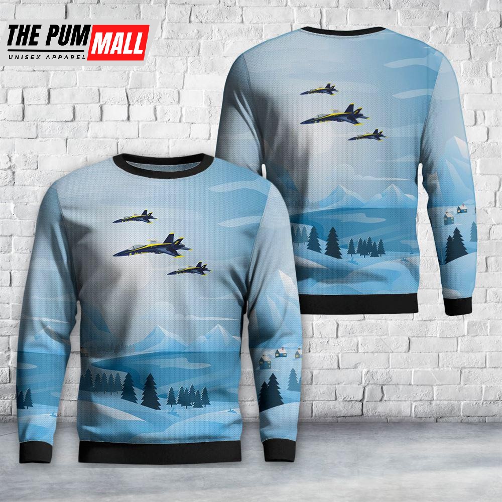 US Navy Blue Angels #2 FA-18C Christmas Sweater Gift For Christmas