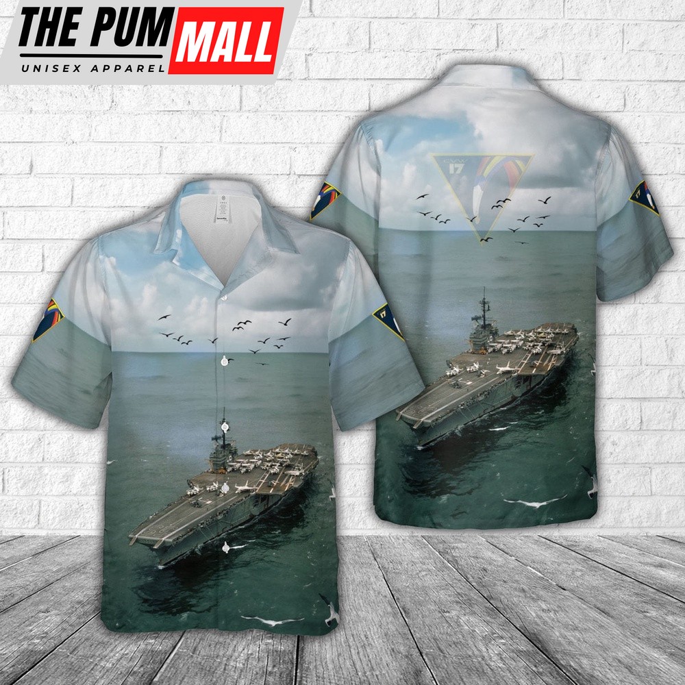 US Navy Carrier Air Wing 17 (CARAIRWING SEVENTEEN) CVW-17 USS Forrestal (CV 59) Hawaiian Shirt