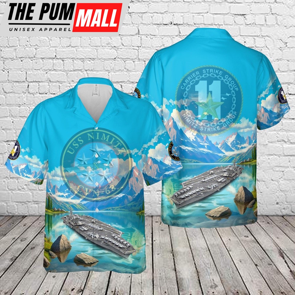 US Navy Carrier Strike Group 11 (CSG-11 or CARSTRKGRU 11) USS Nimitz (CVN-68) Hawaiian Shirt
