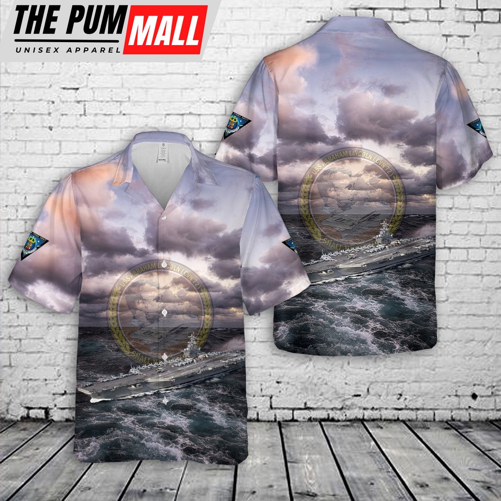 US Navy Carrier Strike Group 3 (CSG-3 or CARSTRKGRU 3) USS Abraham Lincoln (CVN-72) Hawaiian Shirt