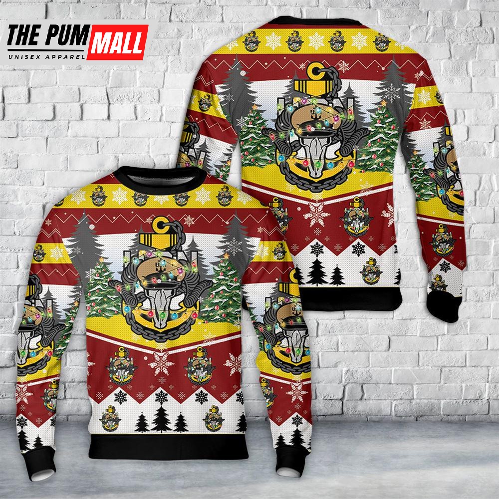 US Navy Chief with Goat Skull anchor Christmas Sweater Gift For Christmas
