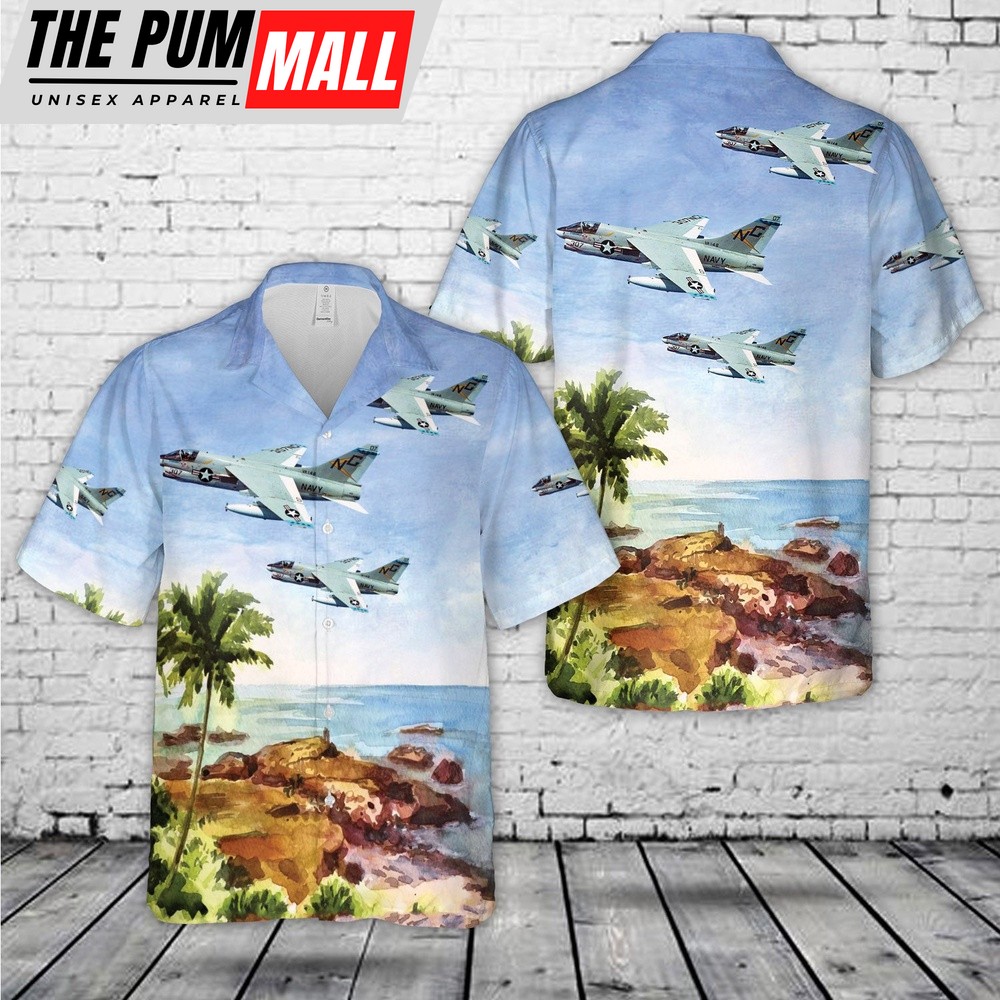 US Navy Corsair II (BuNo 156863) of Attack Squadron 146 (VA-146) Blue Diamonds Hawaiian Shirt