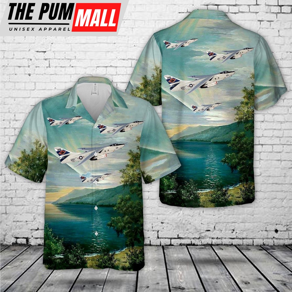 US Navy Douglas EA-3B Skywarrior (BuNo 146452) Fleet Reconnaissance Squadron VQ-1 Det.64 World Watchers Hawaiian Shirt