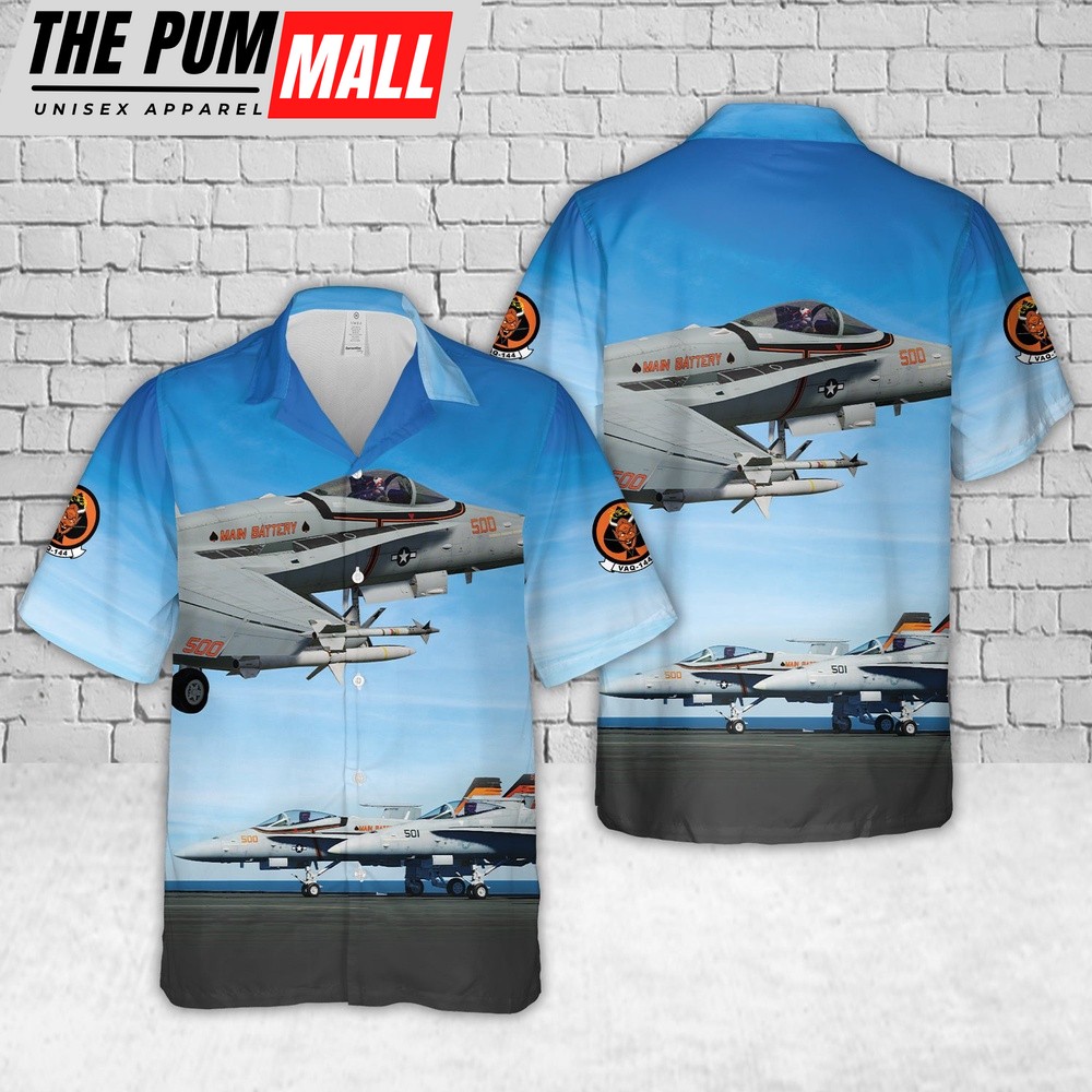US Navy FA-18C VAQ-144 MAIN BATTERY (2023) Hawaiian Shirt