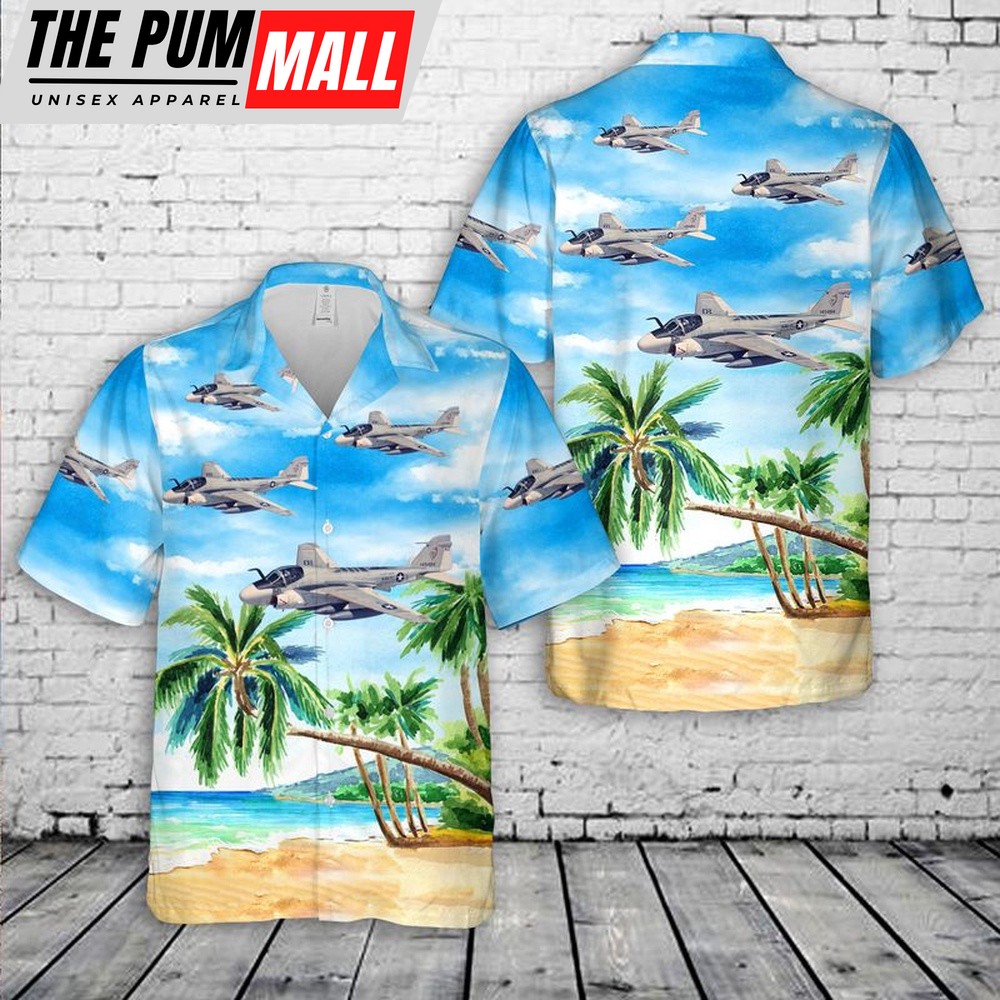 US Navy Grumman KA-6D Intruder (BuNo 149484) from Attack Squadron 34 (VA-34) Blue Blasters Hawaiian Shirt