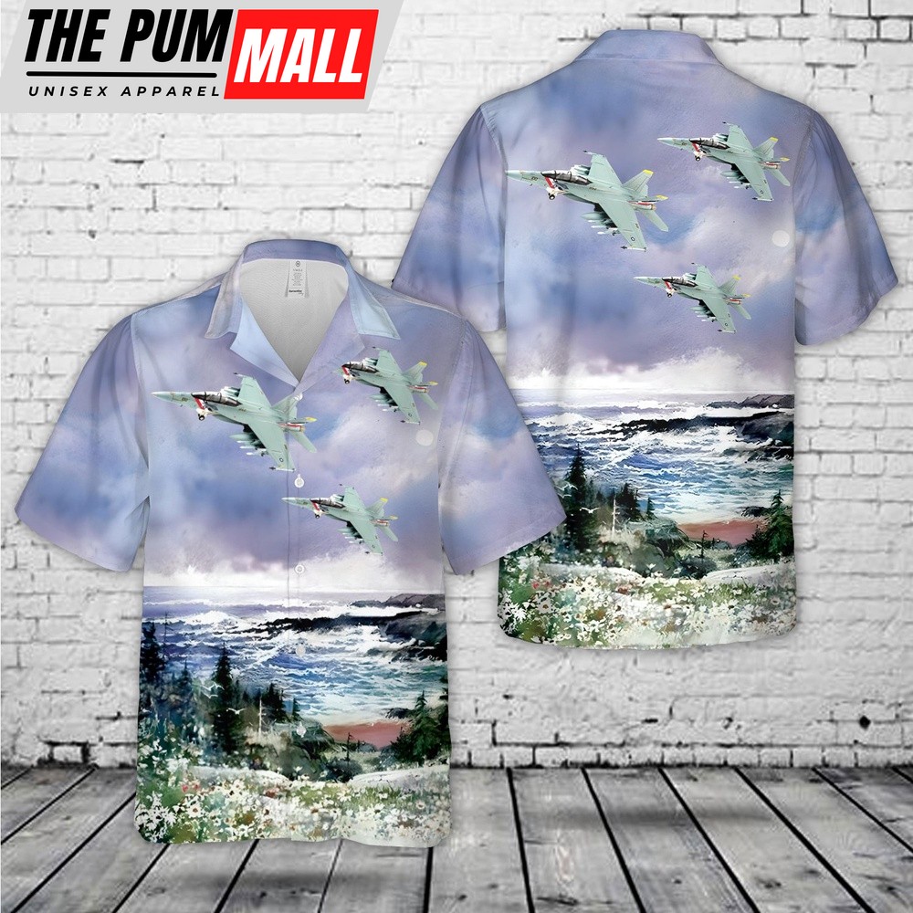 Us Navy Hawaiian Shirt, Boeing FA-18F Super Hornet #165916 NE100 VFA-2 Bounty Hunters US Navy USS Hawaiian Shirt, Military Hawaiian Shirt