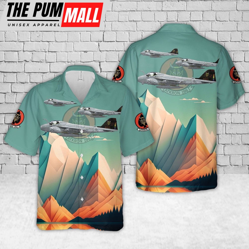 Us Navy Hawaiian Shirt, US Navy A-6E VA-196 Main Battery Hawaiian Shirt, Military Hawaiian Shirt