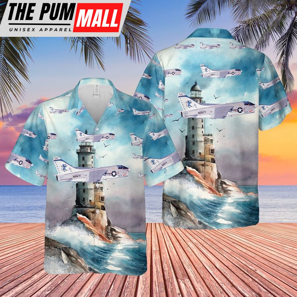 Us Navy Hawaiian Shirt, US Navy A-7E Corsair II Of VA-15 Hawaiian Shirt, Military Hawaiian Shirt