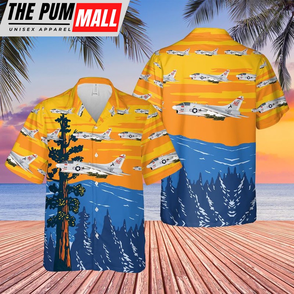 Us Navy Hawaiian Shirt, US Navy A-7E Corsair II Of VFA-147 Argonauts Hawaiian Shirt, Military Hawaiian Shirt