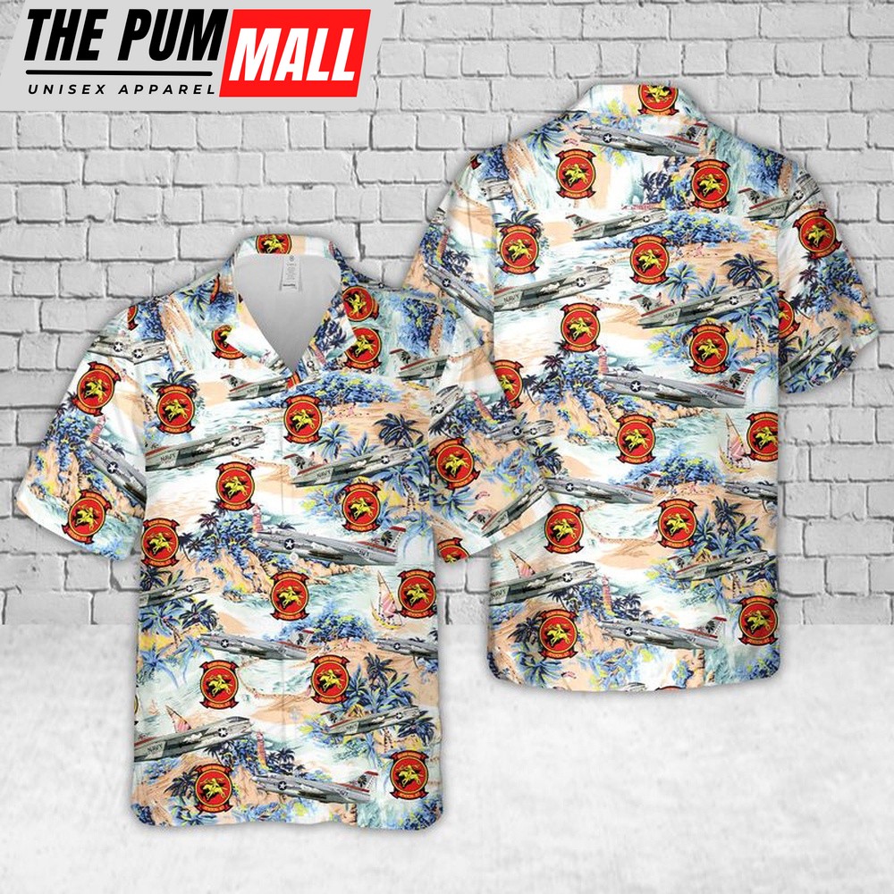 Us Navy Hawaiian Shirt, U.S Navy A-7E Corsair II VA-87 Golden Warriors IK-87 Hawaiian Shirt, Military Hawaiian Shirt