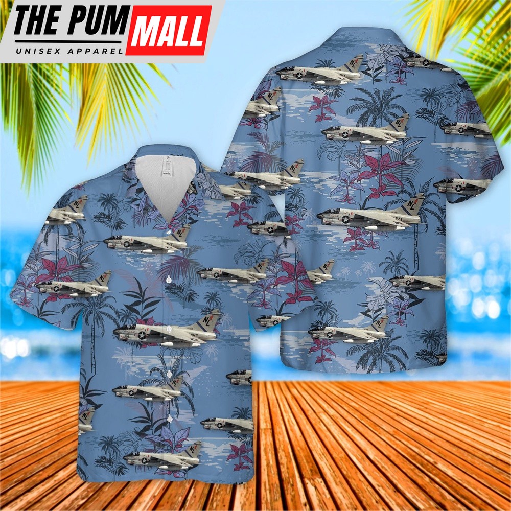 Us Navy Hawaiian Shirt, US Navy A7E Corsair II Of Va-22 Hawaiian Shirt, Military Hawaiian Shirt