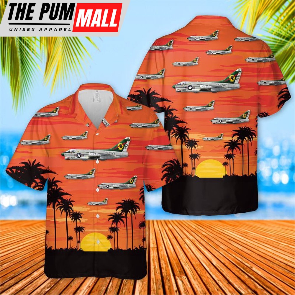 Us Navy Hawaiian Shirt, US Navy A7E Corsair II Of VA-25 Hawaiian Shirt, Military Hawaiian Shirt