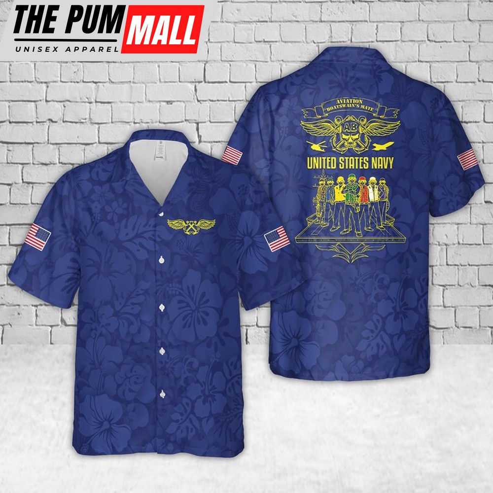 Us Navy Hawaiian Shirt, US Navy AB Hawaiian Shirt, Military Hawaiian Shirt