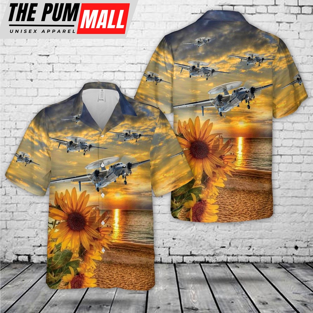 Us Navy Hawaiian Shirt, US Navy Airborne Command & Control Squadron 120 (VAW-120) Hawaiian Shirt, Military Hawaiian Shirt