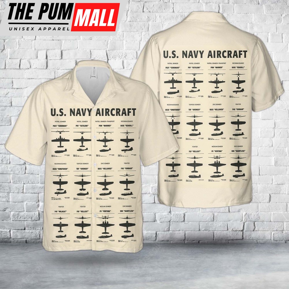 Us Navy Hawaiian Shirt, US Navy Aircraft Hawaiian Shirt, Military Hawaiian Shirt