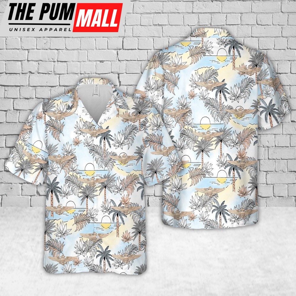 Us Navy Hawaiian Shirt, US Navy Aviator Wings Hawaiian Shirt, Military Hawaiian Shirt