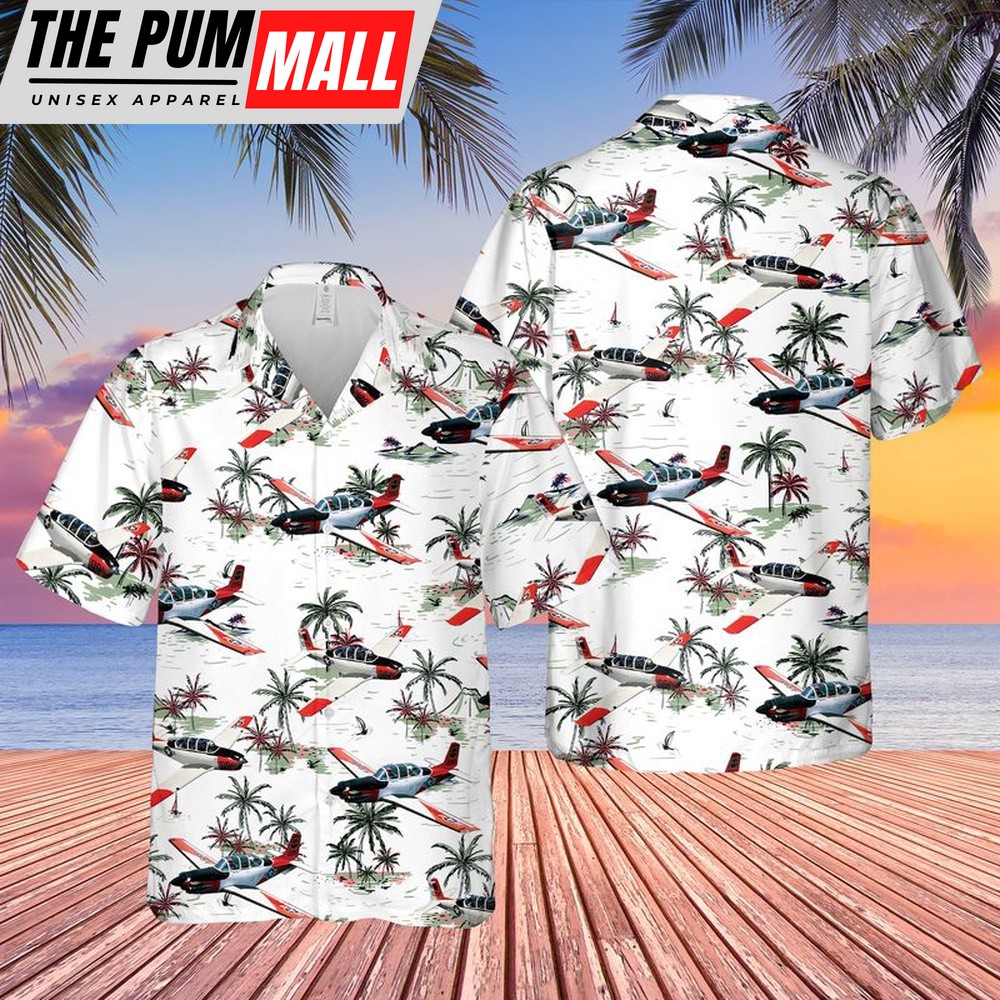 Us Navy Hawaiian Shirt, Us Navy Beechcraft T-34 Mentor Hawaiian Shirt, Military Hawaiian Shirt
