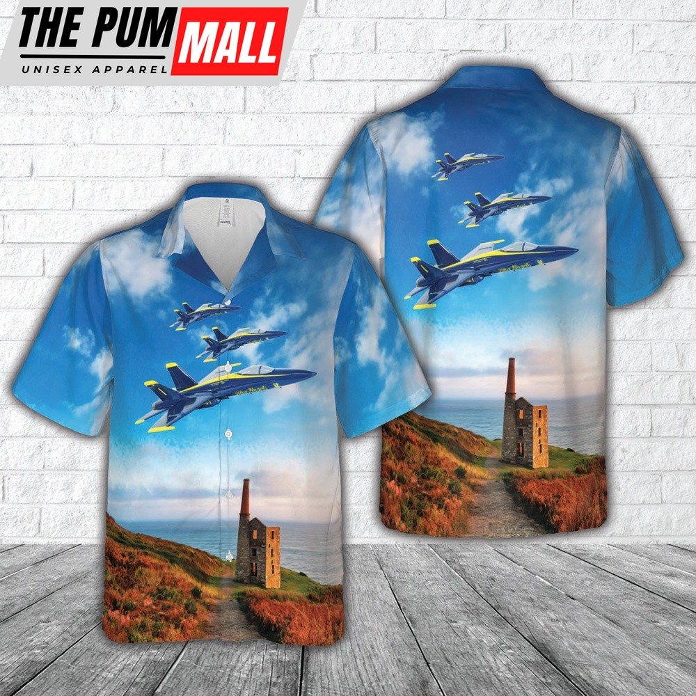 Us Navy Hawaiian Shirt, US Navy Blue Angels #1 FA-18C Hawaiian Shirt, Military Hawaiian Shirt