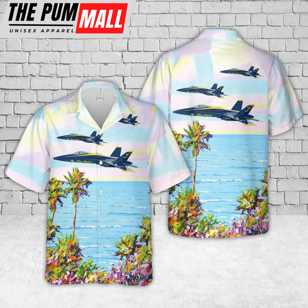 Us Navy Hawaiian Shirt, US Navy Blue Angels #3 FA-18C Hawaiian Shirt, Military Hawaiian Shirt