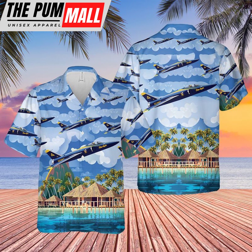 Us Navy Hawaiian Shirt, US Navy Blue Angels Grumman F11F-1 Tiger Hawaiian Shirt, Military Hawaiian Shirt