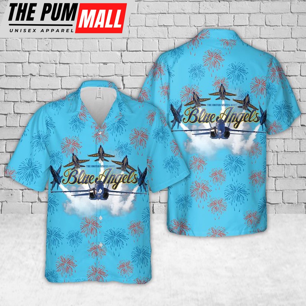Us Navy Hawaiian Shirt, U.S Navy Blue Angels Hawaiian Shirt, Military Hawaiian Shirt