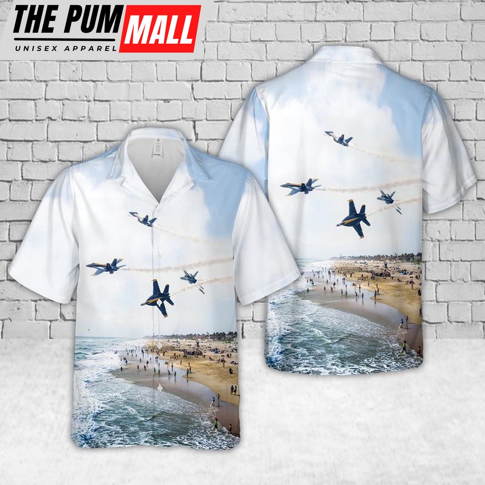 Us Navy Hawaiian Shirt, U.S. Navy Blue Angels Hawaiian Shirt, Military Hawaiian Shirt