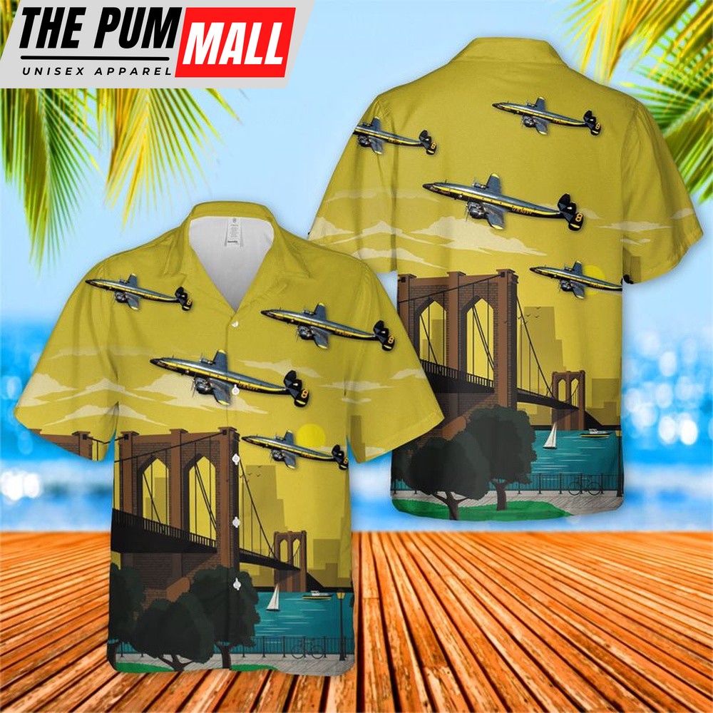 Us Navy Hawaiian Shirt, US Navy Blue Angels Lockheed C-121 Hawaiian Shirt, Military Hawaiian Shirt