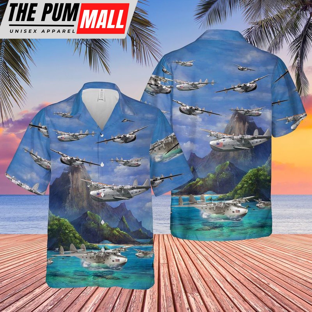 Us Navy Hawaiian Shirt, US Navy Boeing 314 Clipper Hawaiian Shirt, Military Hawaiian Shirt