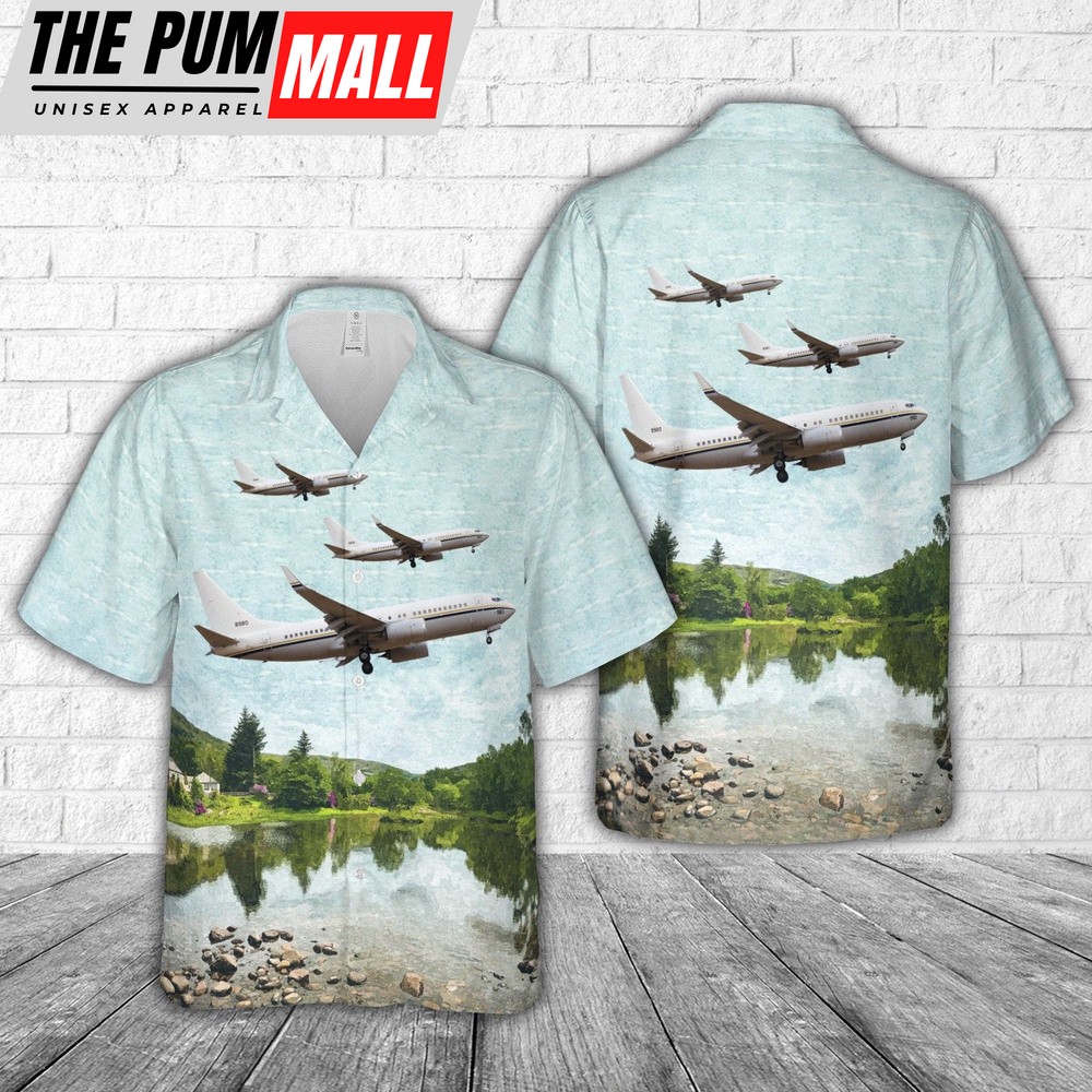 Us Navy Hawaiian Shirt, US Navy Boeing C-40A Clipper (737-7AFC) Hawaiian Shirt, Military Hawaiian Shirt