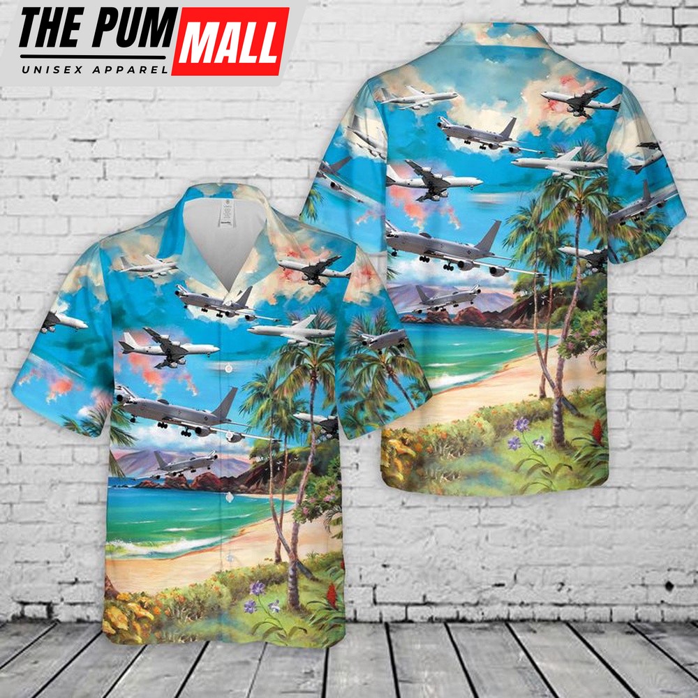 Us Navy Hawaiian Shirt, US Navy Boeing E-6 Mercury Hawaiian Shirt, Military Hawaiian Shirt