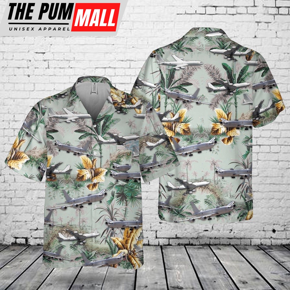 Us Navy Hawaiian Shirt, US Navy Boeing E-6 Mercury Pocket Hawaiian Shirt, Military Hawaiian Shirt