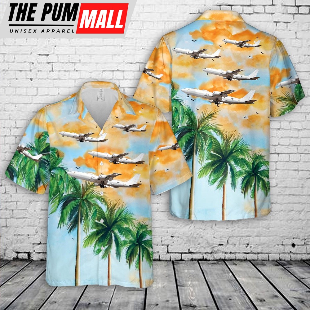 Us Navy Hawaiian Shirt, US Navy Boeing E-6 Tacamo Hawaiian Shirt, Military Hawaiian Shirt