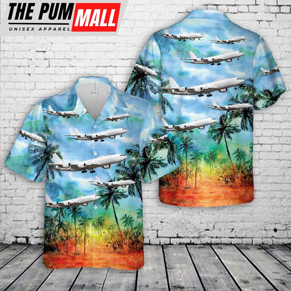 Us Navy Hawaiian Shirt, US Navy Boeing E-6B Mercury VQ-3 Ironman Hawaiian Shirt, Military Hawaiian Shirt