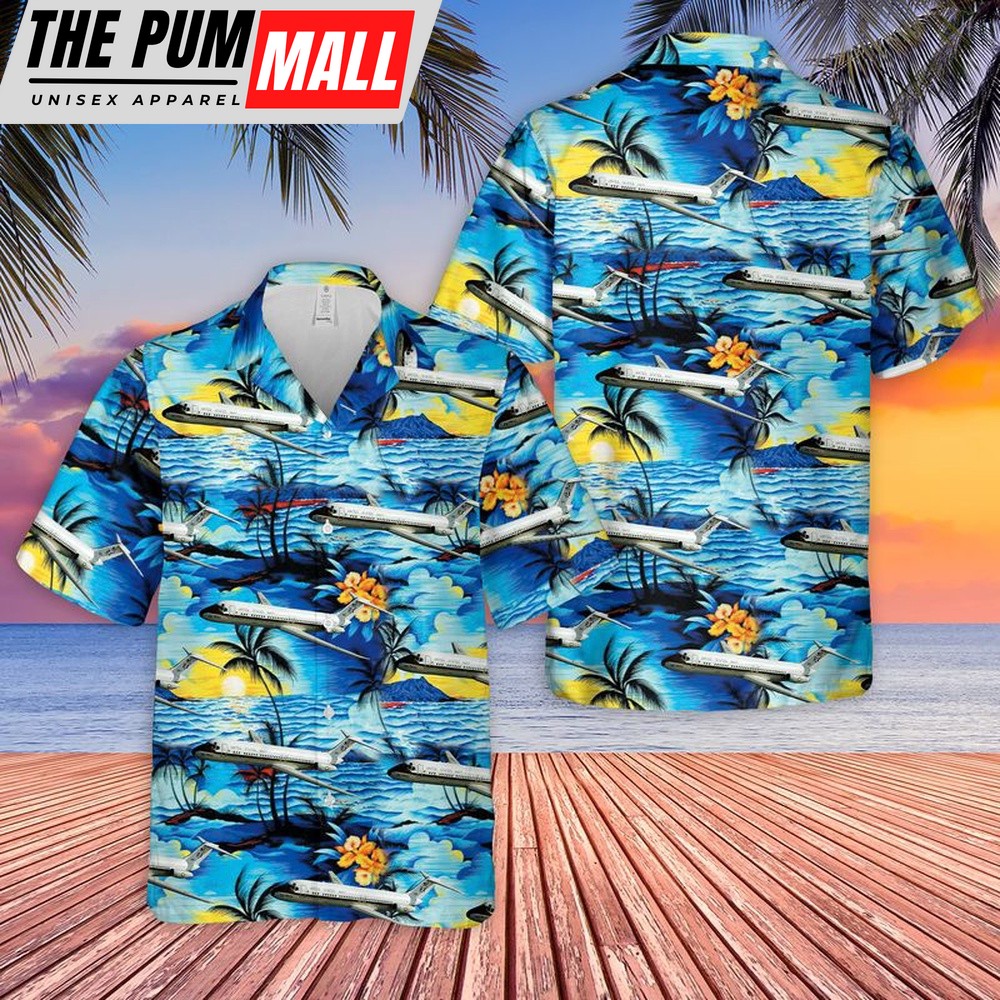 Us Navy Hawaiian Shirt, US Navy C-9B Skytrain II Hawaiian Shirt, Military Hawaiian Shirt