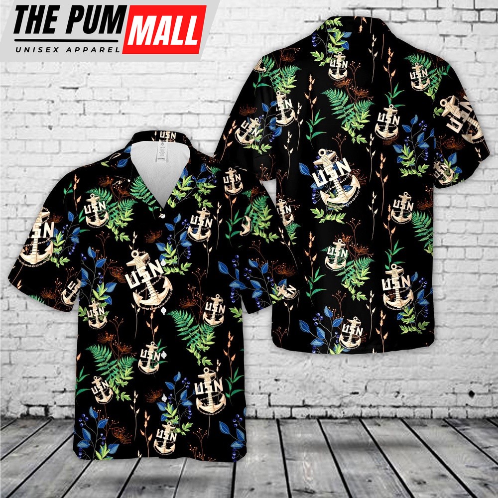 Us Navy Hawaiian Shirt, US Navy Chief BackBone Anchor Hawaiian Shirt, Military Hawaiian Shirt