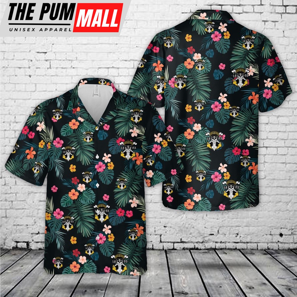 Us Navy Hawaiian Shirt, US Navy Chief Skull and Cross bones Backbone anchor 1893 Hawaiian Shirt, Military Hawaiian Shirt