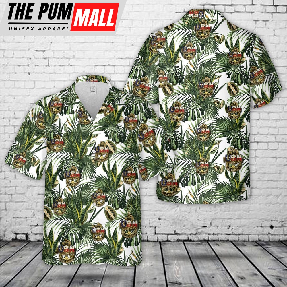 Us Navy Hawaiian Shirt, US Navy Chief Texas style anchor Hawaiian Shirt, Military Hawaiian Shirt