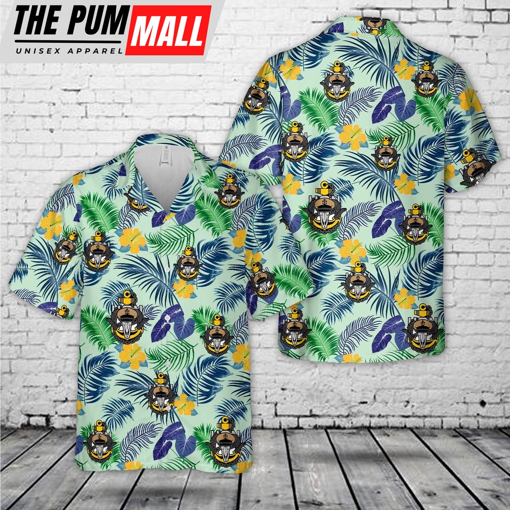 Us Navy Hawaiian Shirt, US Navy Chief with Goat Skull anchor Hawaiian Shirt, Military Hawaiian Shirt