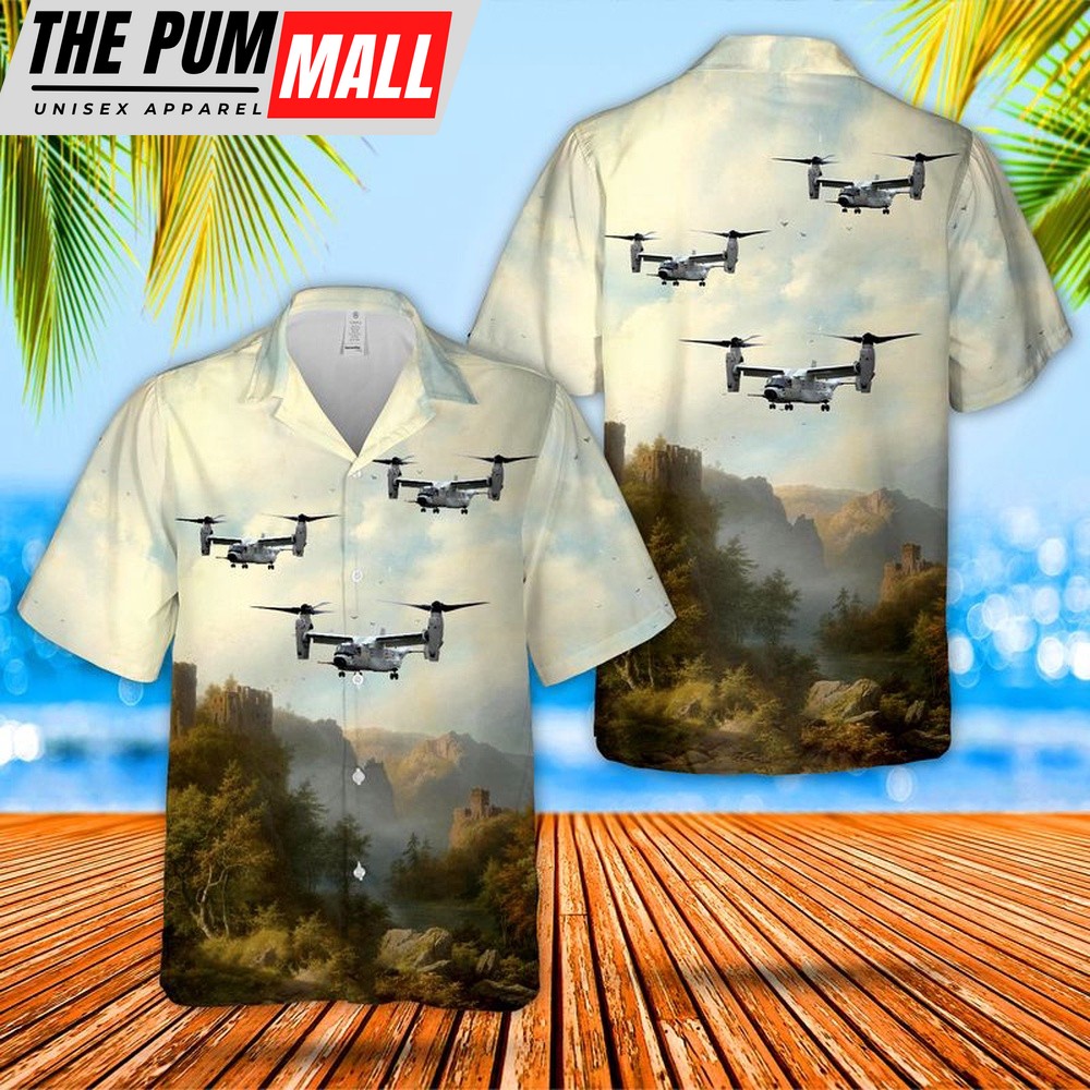 Us Navy Hawaiian Shirt, US Navy CMV-22B Osprey Hawaiian Shirt, Military Hawaiian Shirt