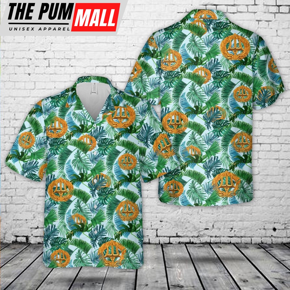 Us Navy Hawaiian Shirt, US Navy Command Ashore insignia Hawaiian Shirt, Military Hawaiian Shirt